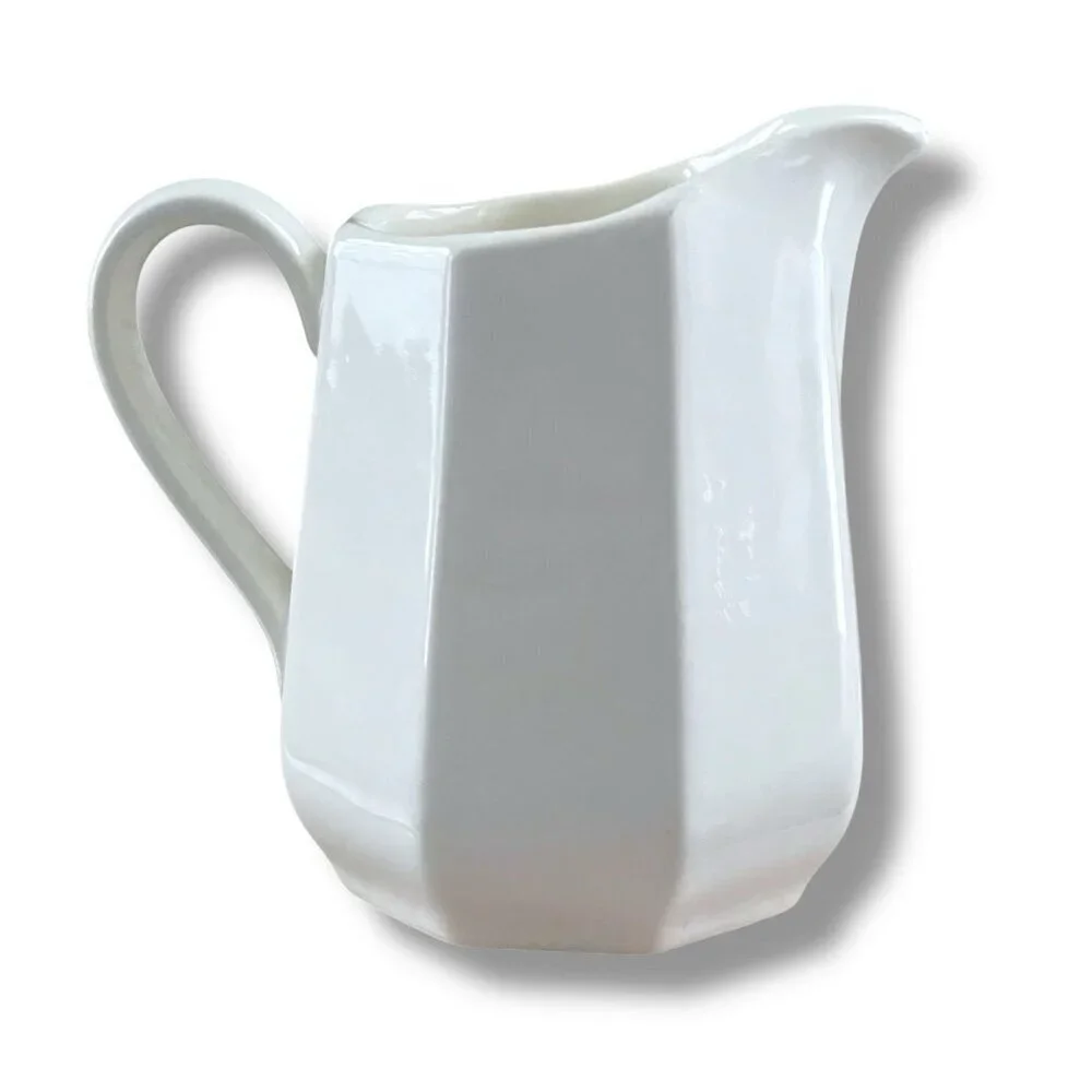 Vintage Harkerware Heritance Ironstone Creamer Bone White 4